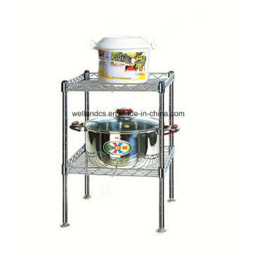 DIY Cuadrado 2 Tierras Chrome Mini alambre Cocina Rack (CJ-C1046)